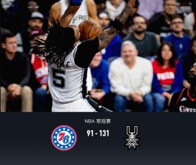 开云公司-马刺8人得分上双131-91大胜76人，瓦塞尔22+5，哈珀22分