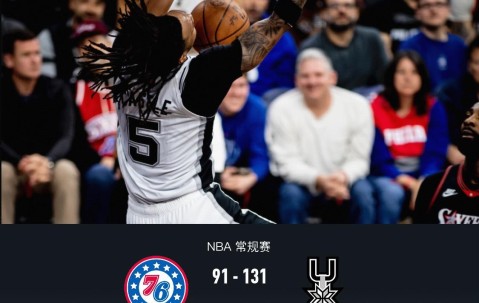 开云公司-马刺8人得分上双131-91大胜76人，瓦塞尔22+5，哈珀22分